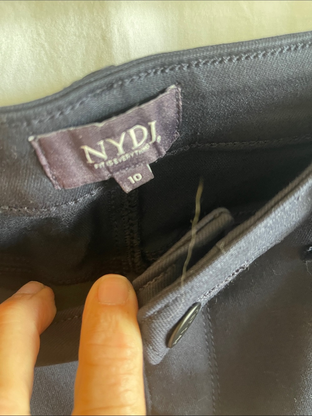 NYDJ Dark Navy LiftXTuck Wide-Leg Jeans Slacks size 10 - Picture 2 of 9